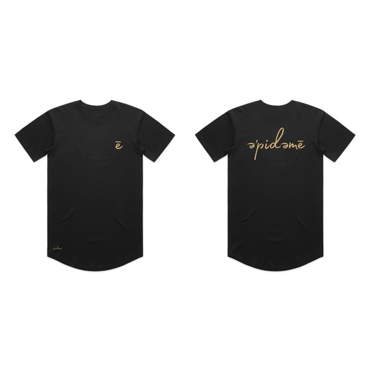 Premier Embroidered Curved Tee - Black (Gold Edition)